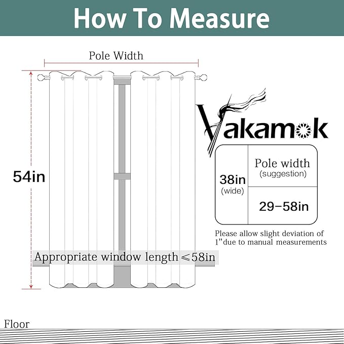 Yakamok Thermal Insulated Blackout Curtains for Bedroom, Light Blocking Grommet Window Drapes for Living Room(38 x 54Inch, Navy Blue, 2 Panels)