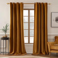 MIULEE Velvet Curtains Golden Brown Elegant Grommet Curtains Thermal Insulated Soundproof Room Darkening Black Out Curtains/Drapes for Classical Living Room Bedroom Decor 52 x 108 Inch Set of 2