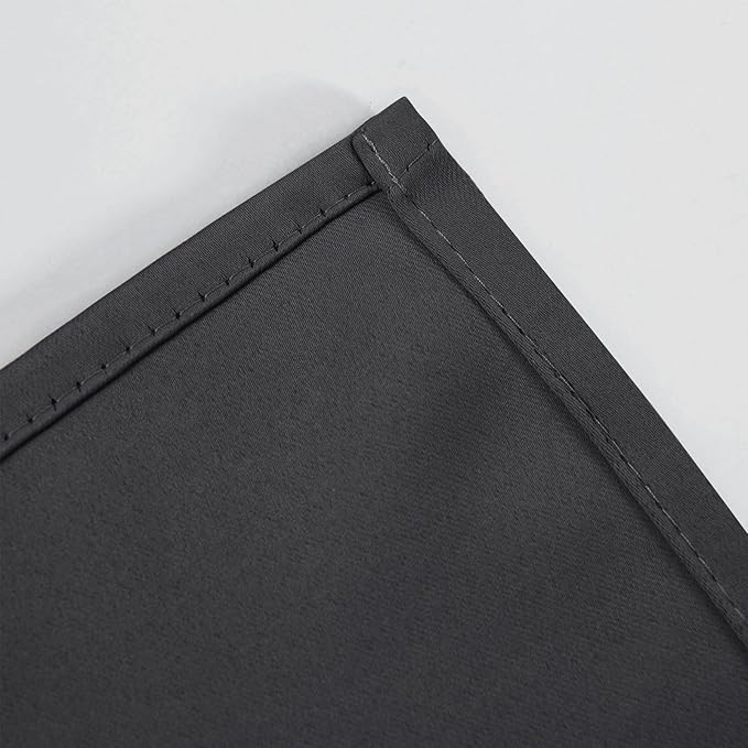 LEMOMO Dark Grey Thermal Blackout Curtains/52 x 54 Inch/Set of 2 Panels Room Darkening Curtains for Bedroom