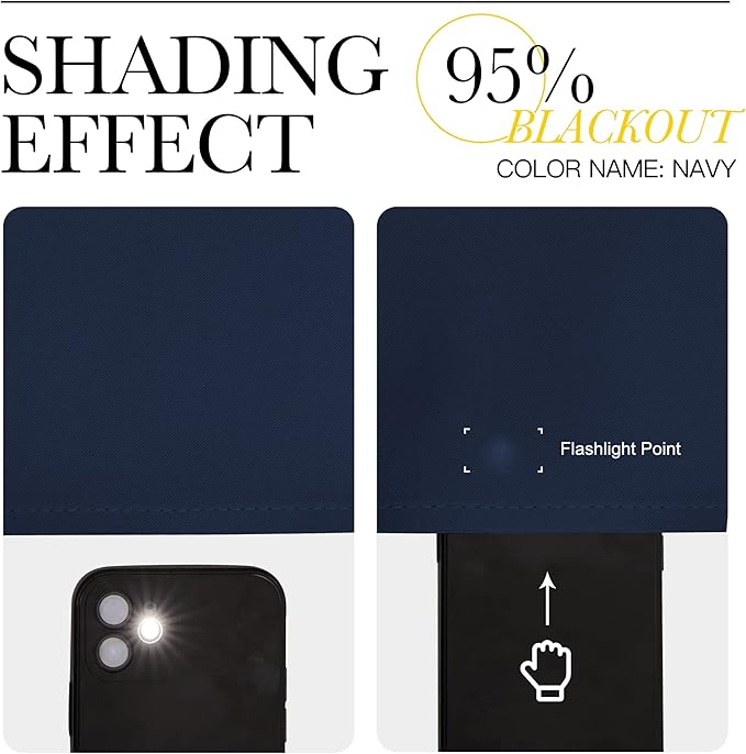 NICETOWN Blackout Draperies Curtains, All Season Thermal Insulated Solid Grommet Top Blackout Curtains/Drapes for Kid's Room (Navy, 1 Pair, 42 x 40 inches)