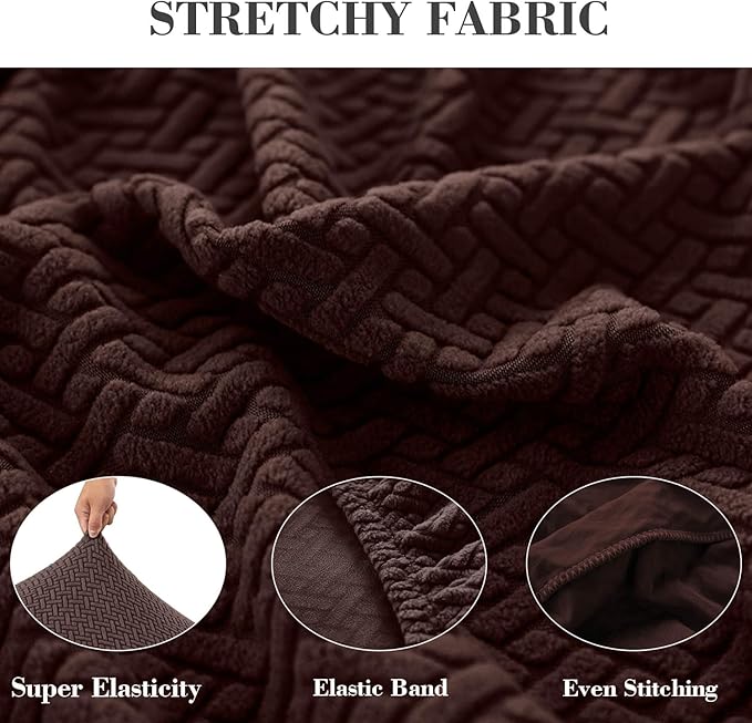 Sofa Covers Couch Covers for Sofa Pet Friendly Couch Cushion Covers Universal Sofa Covers Washable Stretch Slipcovers for Sectional Sofa (Texture Brown, Headrest Cover)