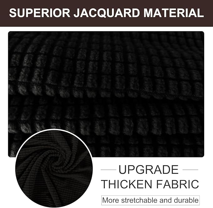 U-NICE HOME 4 Seater Stretch Couch Cover Sofa Cover Washable Sofa Slipcover Furniture Protector for 3 Cushion Couch Sofa Pet Friendly, Black