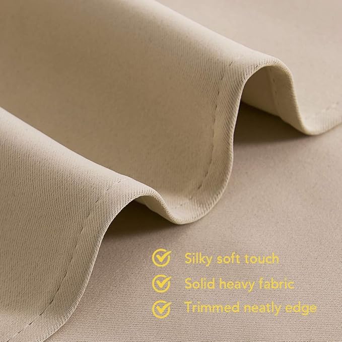 NICETOWN Room Darkening Curtain Panels for Cafe, Thermal Insulated Grommet Room Darkening Draperies/Drapes for Window (Biscotti Beige, 2 Panels, W70 x L95 -inch)