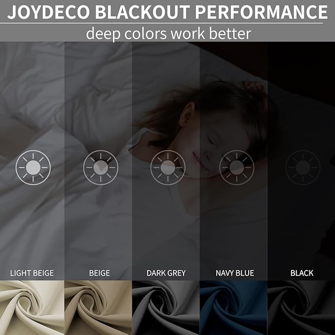 Joydeco Blackout Curtains 108 Inches Long 2 Panels Set, Thermal Insulated Long Curtains& Drapes 2 Burg, Room Darkening Drapes for Bedroom Living Room Window (Navy Blue, W37 x L108 Inch)