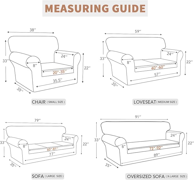 Easy-Going 100% Waterproof Couch Cover, Dual Waterproof Sofa Cover, Stretch Jacquard Sofa Slipcover, Leakproof Furniture Protector for Kids, Pets, Dog and Cat (Oversized Sofa, Grey)