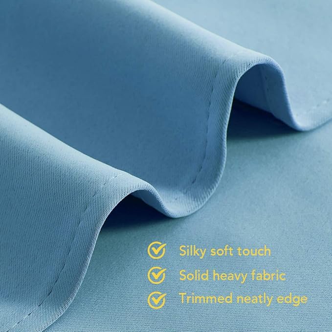NICETOWN Teal Blue Blackout Curtain Panels for Bedroom, 2 Panels, W42 x L40-inch, Thermal Insulated Grommet Top Blackout Draperies and Drapes for Basement