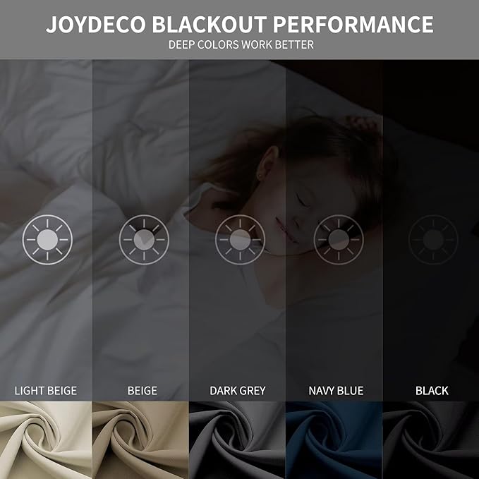 Joydeco Blackout Curtains 120 inches Long 2 Panels Set, Thermal Insulated Long Curtains & Drapes 2 Burg, Room Darkening Grommet Drapes for Bedroom Living Room Windows (W52 x L120 Inch, Brown)
