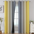 Grey and Yellow Blackout Curtains 84 Inch Length 2 Panels Set, Blackout Curtains for Living Room, Thermal Insulated Gradient Drapes, Light Blocking Ombre Curtains for Boys Bedroom, 52W x 84L Inches