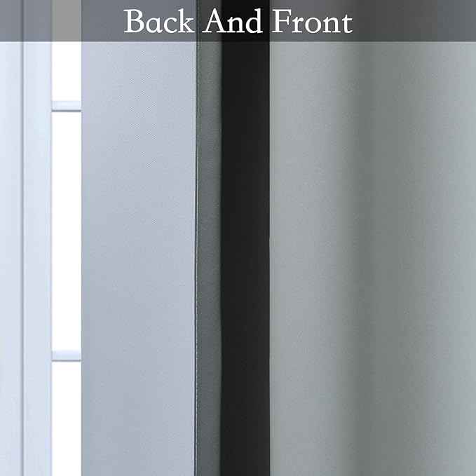 SimpleHome Ombre Room Darkening Curtains for Living Room,2 Panels,Light Blocking Gradient Grey to Greyish White Thick Thermal Insulated Grommet Window Curtains/Drapes for Bedroom,52x96 inches Length