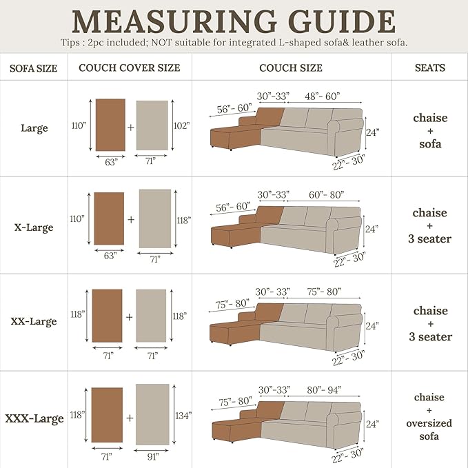HOMERILLA Sectional Couch Covers for Sectional Sofa L Shaped Sofa Cover Blanket 2 Pieces L Shape Furniture Protector for Pets Dogs (Light Grey, X-Large)