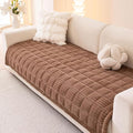 Couch Cover for Dogs Washable, Fuzzy Pet Couch Covers for 3 Cushion Sofa Pet Friendly, Non Slip Sofa Cover (Dark Brown, 35" x 63"/90 x 160cm)