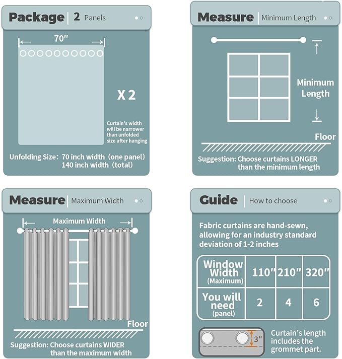 BGment Room Darkening Curtains 84 Inches Long - Grommet Thermal Insulated Drapes Window Treatment Curtains for Bedroom, 2 Panels, 70 x 84 Inch, Beige