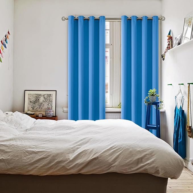 BGment Room Darkening Curtains 95 Inches Long - Grommet Thermal Insulated Drapes Window Treatment Curtains for Bedroom, 2 Panels, 52 x 95 Inch, Classic Blue