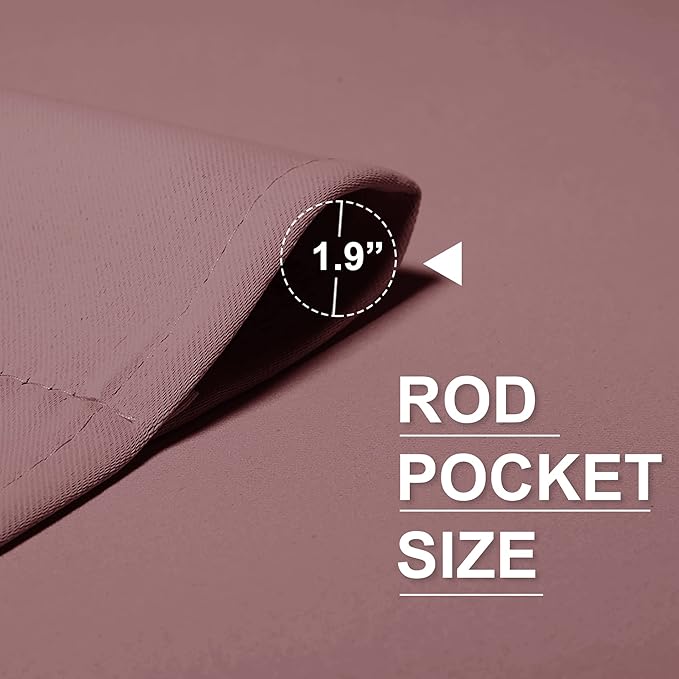 RYB HOME Blackout Curtains for Bedroom 84 inches Long 2 Panels Set, Privacy Thermal Insultaed Sunlignt Heat Blocking Drapes for Nursery Rental Room, Width 42 by Length 84, Dusty Rose