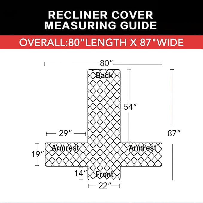 Easy-Going Recliner Chair Slipcover Reversible Sofa Cover Water Resistant Couch Cover Furniture Protector with Elastic Straps for Pets Dog (Recliner 22 inch, White/White)