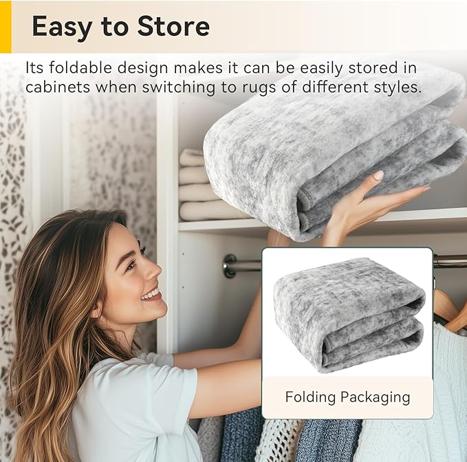 Washable Area Rugs 4ft Non-Slip Modern Abstract Soft for Living Room Entryway Bedroom Nursery, Print Pattern, Gray White Grey