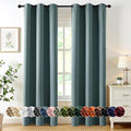 MIULEE Dusty Blue Blackout Curtains for Bedroom Living Room 84 Inches Long 2 Panels, Thermal Insulated Room Darkening Drapes Solid Grommet Noise Reduction Light Blocking Window Treatments 40x84 inch