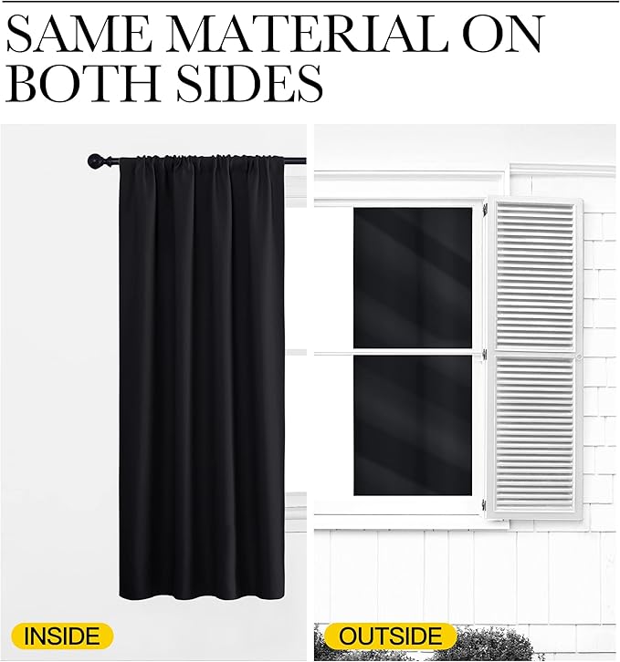 NICETOWN Short Curtains, Black Out RV Bunk Panels for Kitchen - Energy Smart Decoration Thermal Insulating Blackout Drapes/Draperies for Small Window (2 Panels, 29 inches Wide by 30 inches Long)