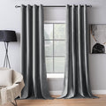 MIULEE 2 Panels Blackout Velvet Curtains Solid Soft Grommet Grey Curtains Thermal Insulated Soundproof Room Darkening Curtains/Drapes/Panels for Living Room Bedroom 52 x 84 Inch