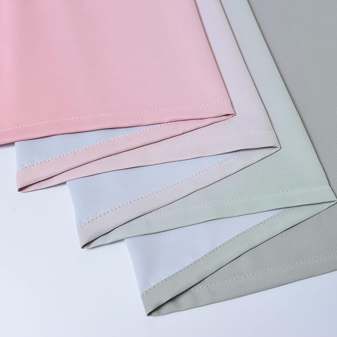 Yakamok Pink and Grey Blackout Curtains, Ombre Full Room Darkening Window Curtains for Living Room,Grommet Thermal Insulated Drapes,Light Blocking Curtains for Girls Bedroom,52x54 Inch, 2 Panels