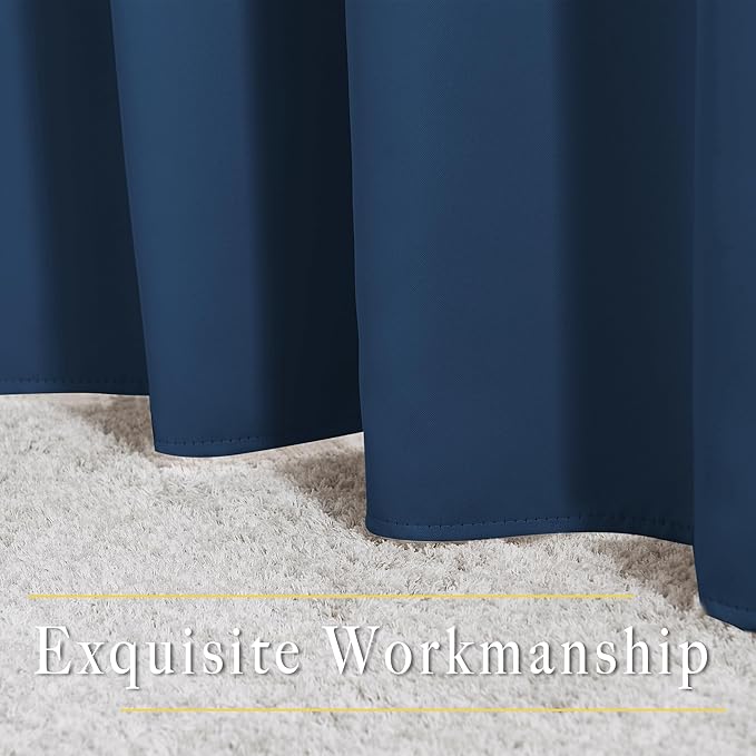 NICETOWN Blackout Thick Window Curtains - (W52 x L120, Moroccan Blue, 2 Panels) Thermal Insulated Grommet Drape Longer Panels for Bedroom and Living Room