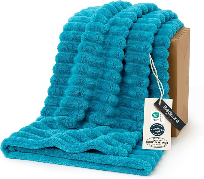 Bedsure GentleSoft Teal Twin Blanket for Bed - Cozy Soft Blankets for Women, Cute Large Throws for Girls, 66x90 Inches