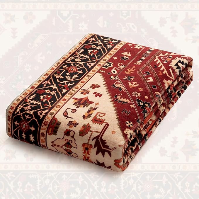 SERISSA Boho Rugs for Entryway, 2x3 Washable Non-Slip Entryway Rug Small Area Rug, Ultra Soft Oriental Vintage Red Black Low-Pile Indoor Door Mat Floor Carpet for Entrance Bedroom Kitchen Bathroom