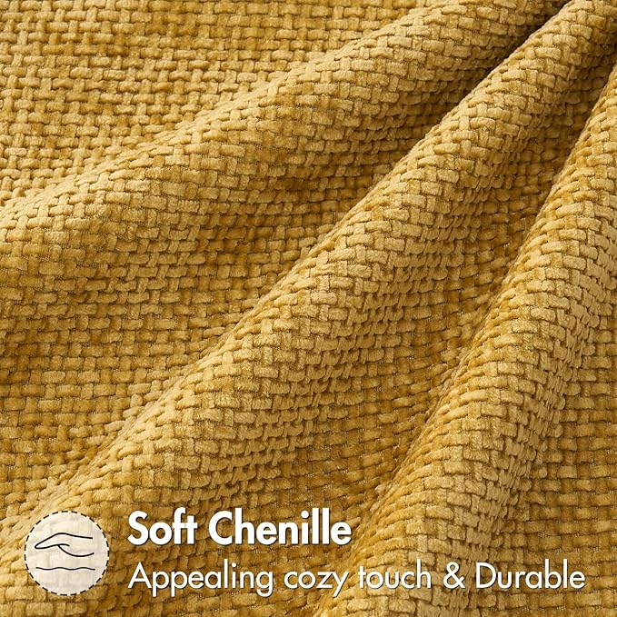 MIULEE Pack of 2 Couch Throw Pillow Covers 16x16 Inch Neutral Gold Modern Boho Accent Decorative Pillow Covers Soft Chenille Farmhouse Cushion Covers for Home Decor Bed Sofa Living Room