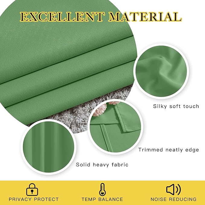 NICETOWN Blackout Draperies Curtain Panels - Window Treatment Thermal Insulated Solid Grommet Blackout Curtains/Panels/Drapes for Bedroom (Forest Green, Set of 2, 80 by 95 Inch)