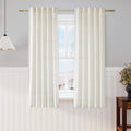 Nanspring Linen Curtains 63 Inch Length 2 Panels Set for Cafe Kitchen Cream Thermal Insulated Drapes with Back Tab Light Filtering Boho Farmhouse Curtain for Bedroom Living Room 40x63 Inch Natural