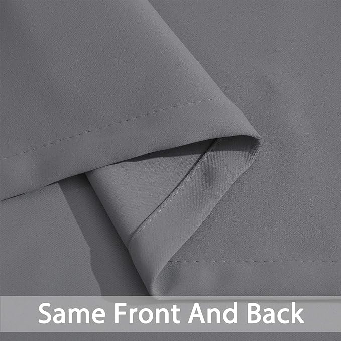 Yakamok Gray Blackout Curtain Panels 96 inches - Light Reducing Thermal Insulated Solid Grommet Blackout Curtains/Panels/Drapes for Living Room 1 Panel, 52 inches by 96 Inch, Grey