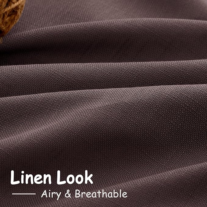 Coffee Brown Extra Long Linen Curtains 120 Inch for Living Room Set Rod Pocket Back Tab Light Filtering Semi Sheer Drapes Privacy High Ceiling Drapes Farmhouse for Dinner Room 52x120,2 Panels