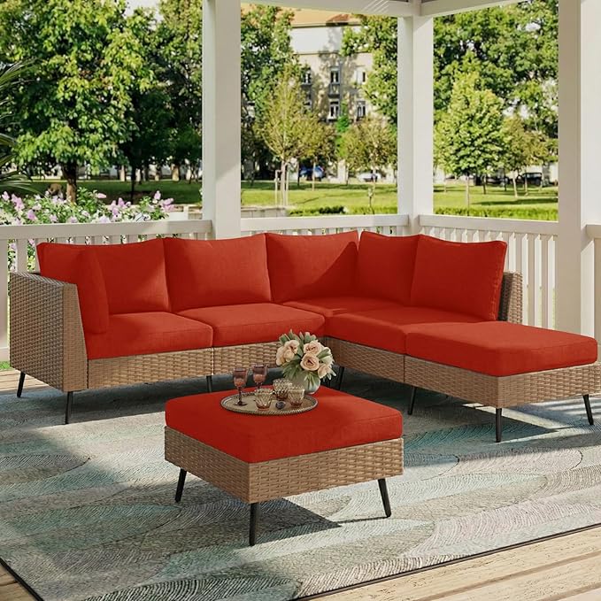 hyha Milk Silk Couch Cushion Covers, Soft Magic Sofa Covers Washable for 2 Cushion Couch, Stretch Sectional Outdoor Cushion Covers for Patio Furniture with Elastic Bottom(2 Packs, Rust)