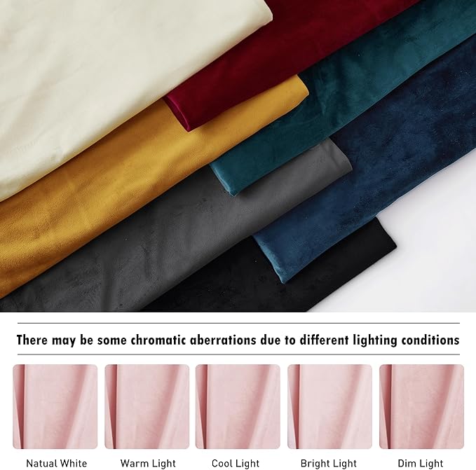 RYB HOME Pink Velvet Curtains 84 inches, Back Tab Soft Fabric Room Darkening Thermal Insulated Luxurious Home Decor Curtains for Living Room Bedroom, W 52" x L 84", 2 Panels Set