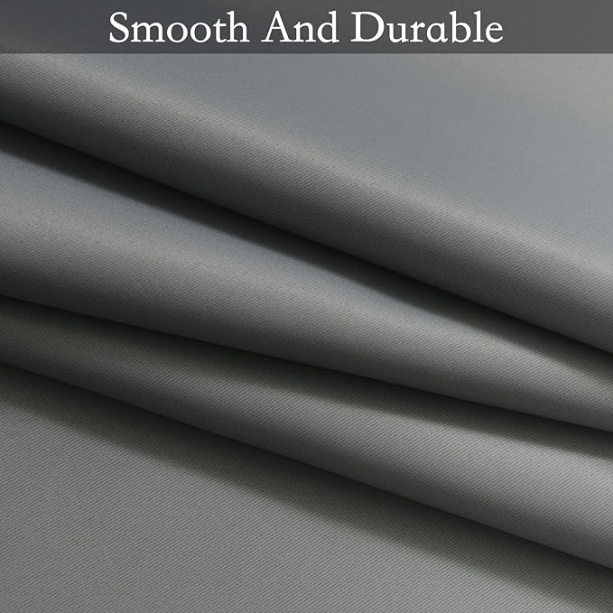 SimpleHome Ombre Room Darkening Curtains for Bedroom, Gradient Gray to Grey White Light Blocking Thermal Insulated Grommet Window Curtain/Drapes for Living Room,2 Panels, 52x45 inches Length