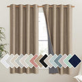 NICETOWN Burlap Vintage Open Linen Weave Flax Thermal Curtains, 100% Blackout Curtains 45" Long for Dining Room, Soundproof Window Treatment Drapes for Hall Room, 52" Wide Per Panel, Set of 2