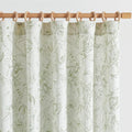 jinchan Floral Curtains 63 Inch Length Sage Green Flower Linen Farmhouse Curtain for Living Room French Country Vintage Curtain Rod Pocket Curtains Set 2 Panels Floral Printed