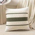 Fancy Homi Set of 1 Boho Olive Green Decorative Throw Pillow Cover 18x18 Inch for Couch Bed Sofa, Aesthetic Modern Organic Farmhouse Home Decor, Soft Cotton Cute Accent Macrame Woven Cushion Case