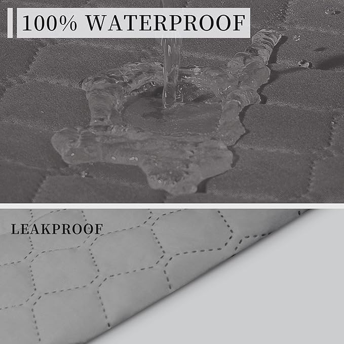 ISSUNTEX Double Protection 100% Waterproof Chair Sofa Cover for Living Room, Reversible Furniture Protector for Dogs, Pets, Kids (Chair, Gray/Light Gray)