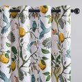 Topfinel 54 Inches Long Short White Blackout Curtains for Cafe Kitchen, Grommet Room Darkening Luxury Floral Lemon Hummingbird Patterned Waverly Colorful Drapes for Living Room Bedroom