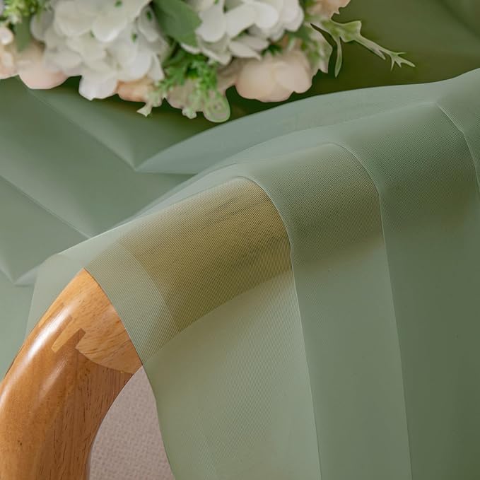 OWENIE Sheer Curtains, Sage Green Sheer Curtains 78 inch Length 2 Panels Set, Rod Pocket Voile Fimly Sheer Drapes for Living Room/Bedroom, 2pcs, Each 42" W x 78" L
