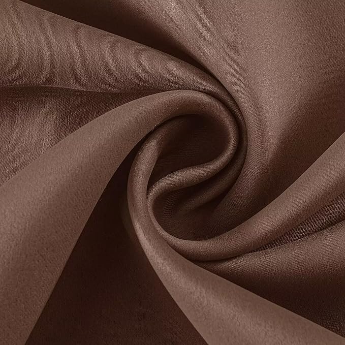 Joydeco Blackout Curtains 63 Inch Length 2 Panels Set, Thermal Insulated Long Curtains & Drapes 2 Burg, Room Darkening Grommet Drapes for Bedroom Living Room Windows (W42 x L63 Inch, Brown)