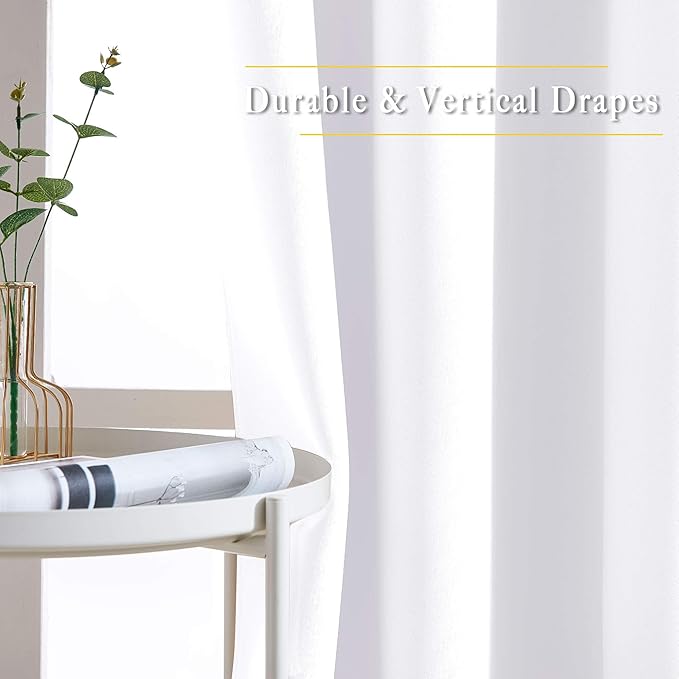 NICETOWN White Doorway Curtains 80 inches Long, Grommet Privacy Door Curtains Room Darkening Thermal Window Treatments for Bedroom/Living Room, 2 Panels, W46 x L80