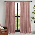RYB HOME Dusty Pink Velvet Curtains 72 inches with Hook Belt, Soft Fabric Room Darkening Thermal Insulated Luxurious Home Decor Curtains for Living Room Bedroom, W 52" x L 72", 2 Panels Set