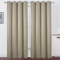 LEMOMO Blackout Curtains 66 x 95 inch/Beige Curtains Set of 2 Panels/Thermal Insulated Room Darkening Bedroom Curtains