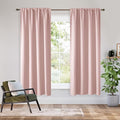 RYB HOME Bedroom Blackout Curtains 63 inches Long, 100% Blackout Thermal Insulated Noise Reducing Curtains for Living Room Nursury, 62 inches Wide by 63 inches Long, Baby Pink