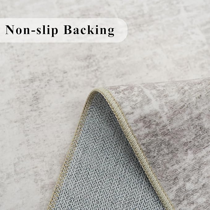 HAOYUNLAI 3x12 Hallways Runner Rugs: Soft Kitchen Rug Non-Slip Floor Mat with Rubber Backing Washable Non Shedding Soft Beside Carpet for Bedroom Abstract Home Decor Rug Runner(3x12,Beige/Cream