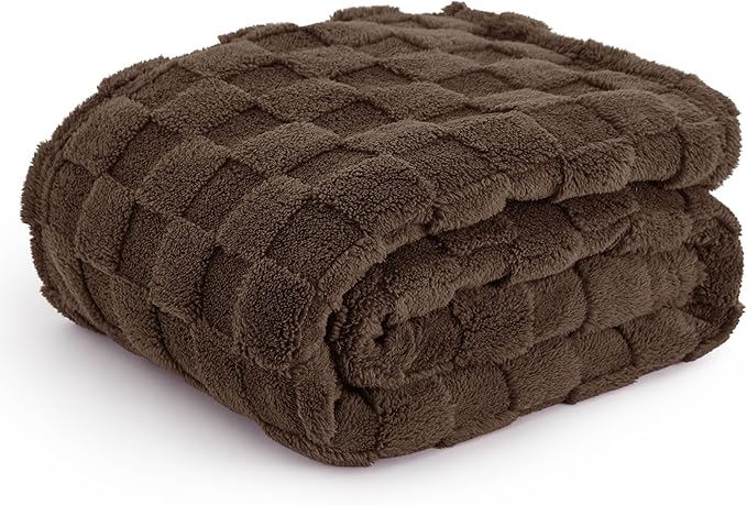 Bedsure GentleSoft Brown Throw Blanket for Couch - Super Soft Cozy Blankets Gifts for Kids Girls, Cute Small Fleece Throws for Bedroom Home Decor, 50x70 Inches