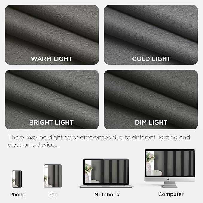 Joydeco Blackout Door Curtain for Doorway Privacy 96 Inches Long, Grommet Closet Curtain for Open Closet, Room Divider for Bedroom Living Room (Light Grey, 52Wx96L, 1 Panel)
