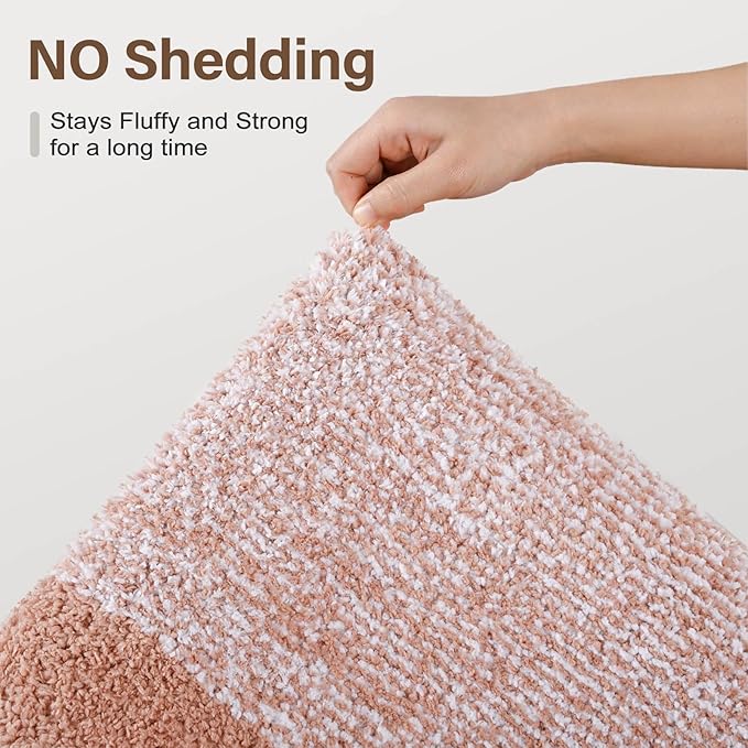 Bathroom Rugs 30x20 Non Slip Washable, Pink Bath Mat for Bathroom Floor Tub, Soft Absorbent Quick Dry Mats for Shower, Bathtub,Home Decor